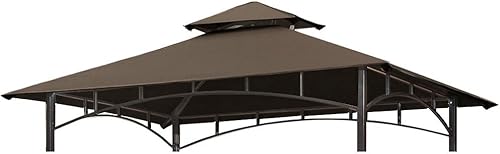 Miniatura 8 de CoastShade Gazebo de barbacoa de 8 x 5 pulgadas, doble nivel, techo de repuesto para exteriores, carpa de techo, color marrón