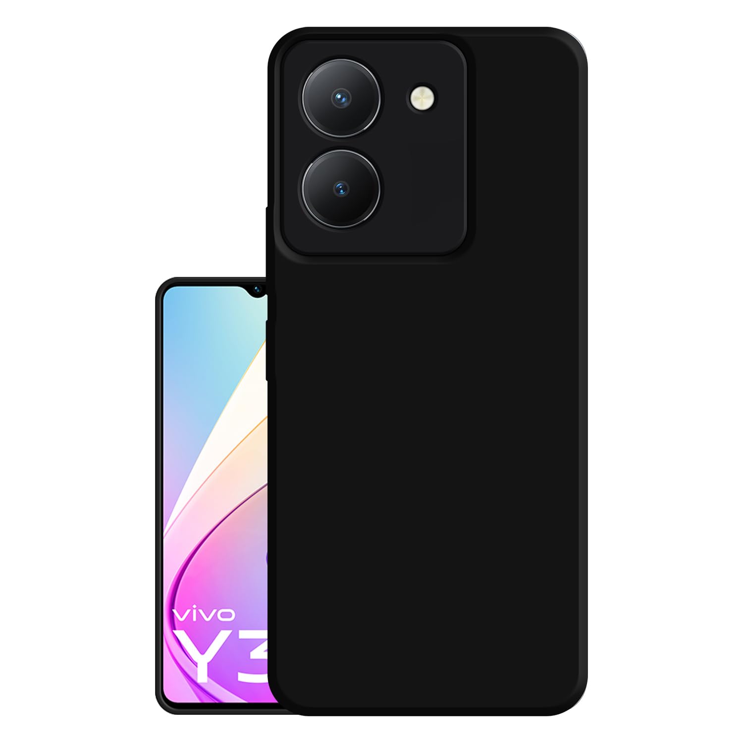 Hello Zone Exclusive Rubberised Matte Finish Soft Back Case Cover for Vivo Y36 - Black (B0C9WVMNHR) Amazon Price History, Amazon Price Tracker