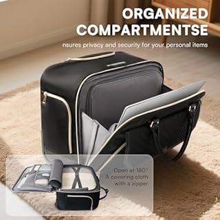 Arcoyard Rolling Laptop Bag Women, Rolling Briefcase for Women for Work, 17.3 Inch Computer Bag with Wheels, Fashion Flap Laptop Bag With Wheels for Work Business, TSA Friendly Design, Black