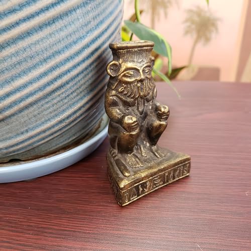 Estatua de Dios Enano Bes Egipcio de Bronce miniatura 7