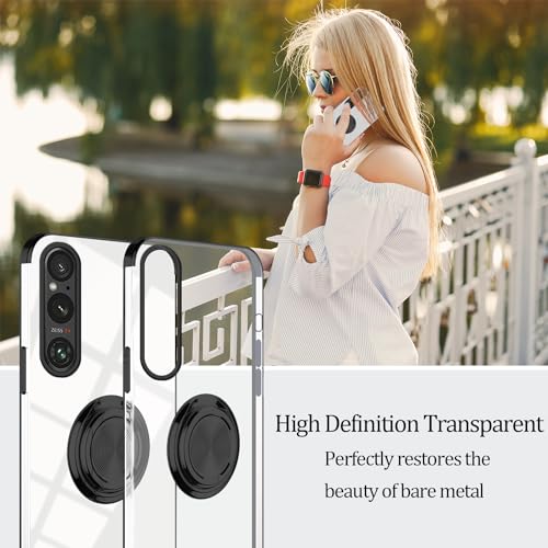 Coque Sony Xperia 1 V antichoc noire avec support magnétique intégré