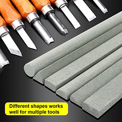 Cbright Sharpening Stone Set - 6 Pcs 180# Assorted Shapes Whetstone Polishing Stone Set (Length:150Mm(Appr.5.90Inch)) #TOP3