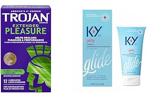 Feel the TROJAN Extended Pleasure climax control Condoms water based lube for...