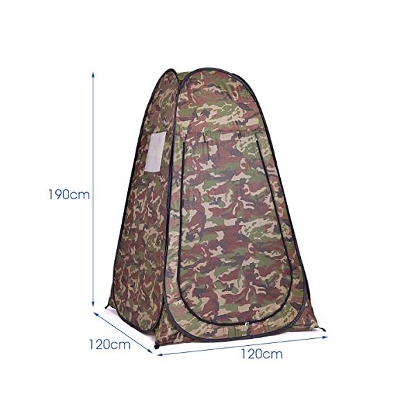 GOPLUS Pop up Duschzelt, Umkleidezelt Camping, Toilettenzelt Mobile, Lagerzelt Tragbar, Faltzelt 120 x 120 x 190cm – Bild 8