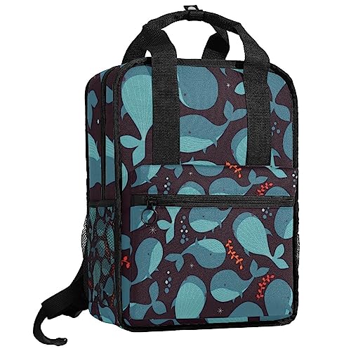Sac à dos garçons pour l'école et sorties motif baleines