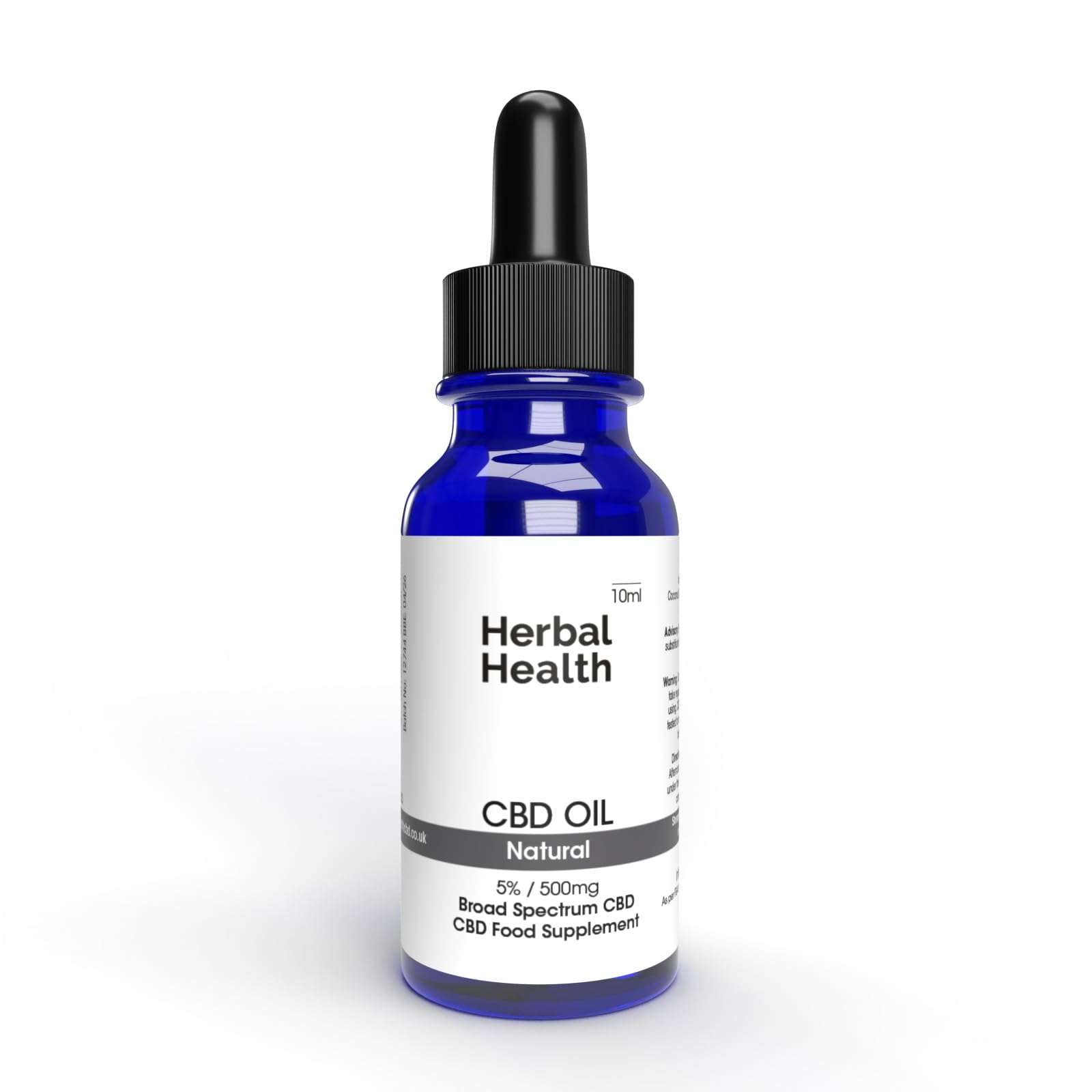 Herbal Health CBD Oil Drops 500mg - High Purity Natural Flavour 5% CBD  Blended with Naturally Sourced MCT Oil - Supports Sleep & Anxiety