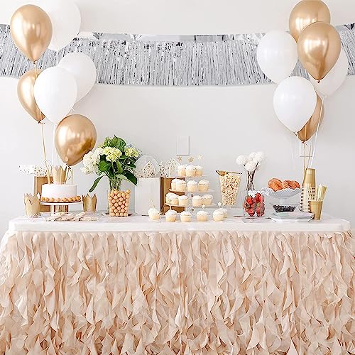 Image of 5 Pack 10 Feet Silver Foil Fringe Garland - Metallic Tinsel Streamers Fringe Backdrop Banner for Parade Floats, Birthday Parties, Halloween & Christmas Decorations