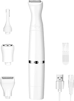 Amazon Co Jp レディースシェーバー 女性用 電動シェーバー Vio専用シェーバー Usb充電式 4in1電気シェーバー 全身広範囲用 ボディ 顔 背中 眉毛 ビキニラインケア Ipx4防水 乾湿両用 フェイスシェーバー ドライ剃り 泡剃り ムダ毛処理 男女兼用 日本語取扱説明書