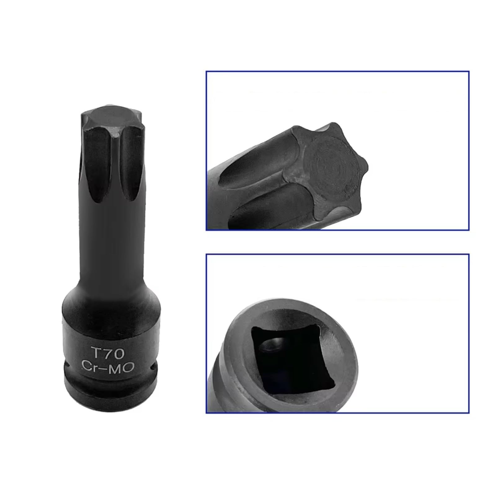 Juego de llaves de trinquete Juego De 10 Uds De Tuercas De Impacto Torx Hex Sping Star Bits De 1/2 Pulgadas T20-T80 Con Estuche De Almacenamiento Para Reparación