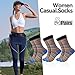 NKMOOS Colorful Striped Socks Women Cotton,Thin Blue Women's Crew Socks Size 7-9,Fashion Funny Novelty Classic Soft Casual Breathable Holiday or Birthday Gifts for Women Sock for Trouser 3 Pairs