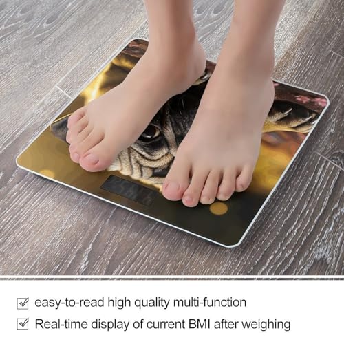 Báscula digital de baño Cry Pug de vidrio templado miniatura 5