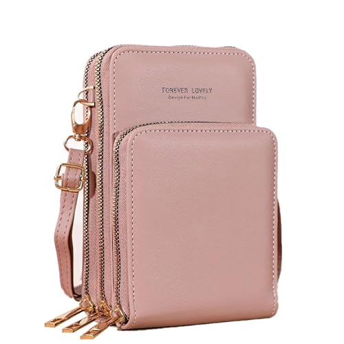 AIMALL RFID-Blocking Women's Crossbody Bag with Touch Screen Phone Window: Convertible PU Leather Purse with Adjustable Shoulder Strap for Secure & Stylish Convenience