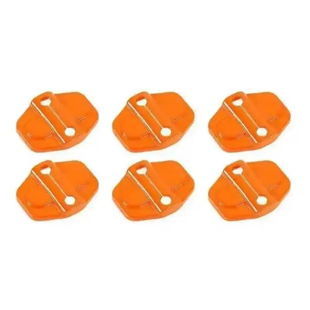 Car Door Lock Decoration Cover for Jeep for Compass for Patriot for Grand for Cherokee for Renegade for Wrangler JK Interior Trim Decal Decoration Accessories(Orange 6 pcs)