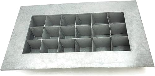 Vista 84 de Vandue Modern Home Living - Maceta suculenta de acero galvanizado de acero galvanizado (zinc envejecido, 16 bolsillos)