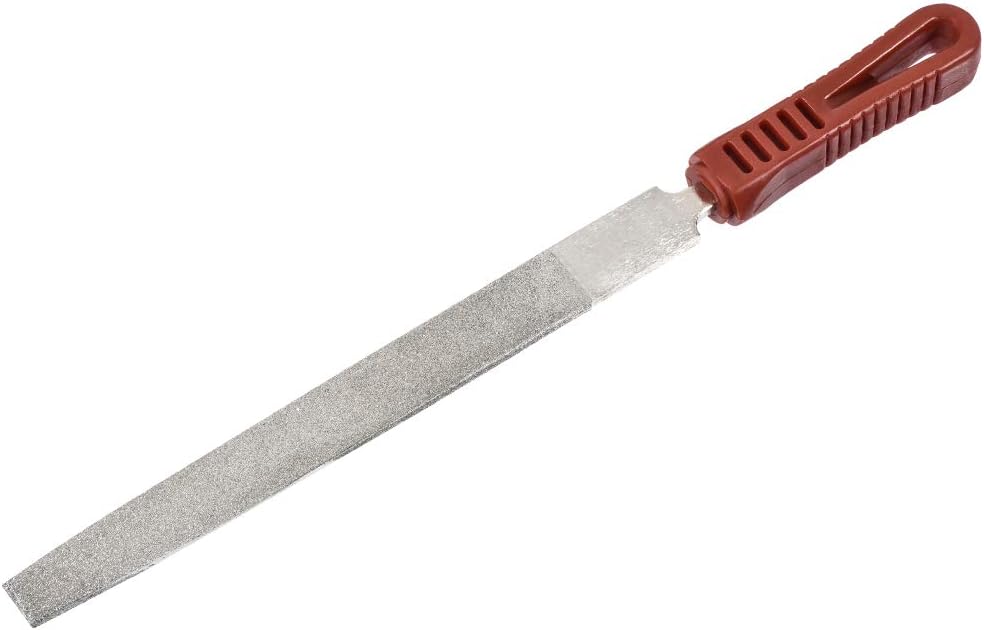 uxcell Diamond File 8 Inch Flat File Diamond Coated Plastic Handle Hand ...