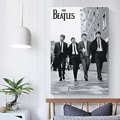 SAXTZDS Poster The Beatles – Noir et blanc – Peinture décorative sur toile – Art mural – Décoration moderne pour chambre… - Les Beatles, Paul McCartney, John Lennon, RIngo Starr, George Harrison SAXTZDS Poster The Beatles - Noir et blanc - Peinture décorative sur toile - Art mural - Décoration moderne pour chambre… – Image 5