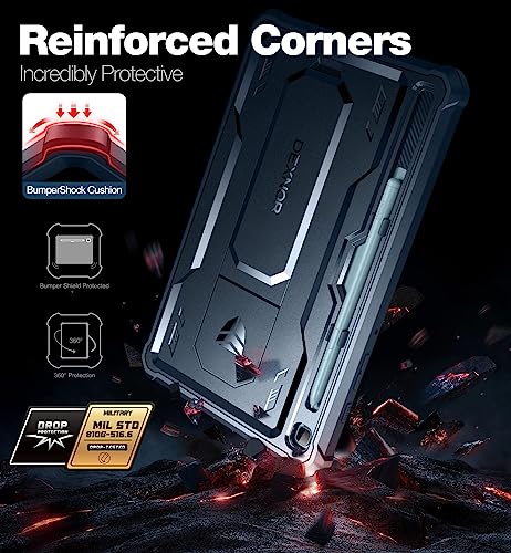Dexnor for Samsung Galaxy Tab S6 Lite Case, [Built in Screen Protector and Kickstand] Heavy Duty Military Grade Protection Shockproof Protective Cover for Samsung Galaxy Tab S6 Lite - Navy Blue - Image 2