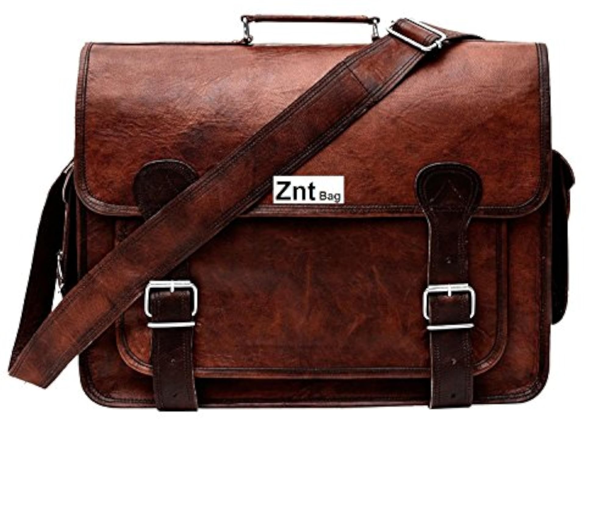 Genuine Leather Laptop Messenger Bag for Men & Women