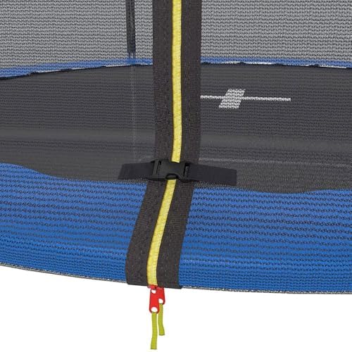 6 8 10 12 13 14 16 FT Trampoline Net, Replacement Shell Safety Net for Straight Pole Round Frame Trampoline, Nylon Barrier Net Parts with Double Zippers and Protective Buckles, Net Only