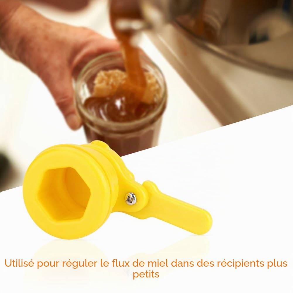 Zerodis Vanne pour Extracteur de Miel Outil Apiculture,Outil d'embouteillage Apicole de Robinet de Seau de Valve de Miel d'abeille Nylon + Acier Inoxydable