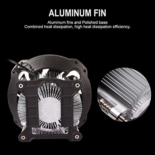 GOLDEN FIELD Illuminazione Ray Intel Versione dissipatore di Calore e Ventola a Basso Rumore Blu Halo LED per Raffreddamento ad Aria CPU radiatore per Socket Intel 115X