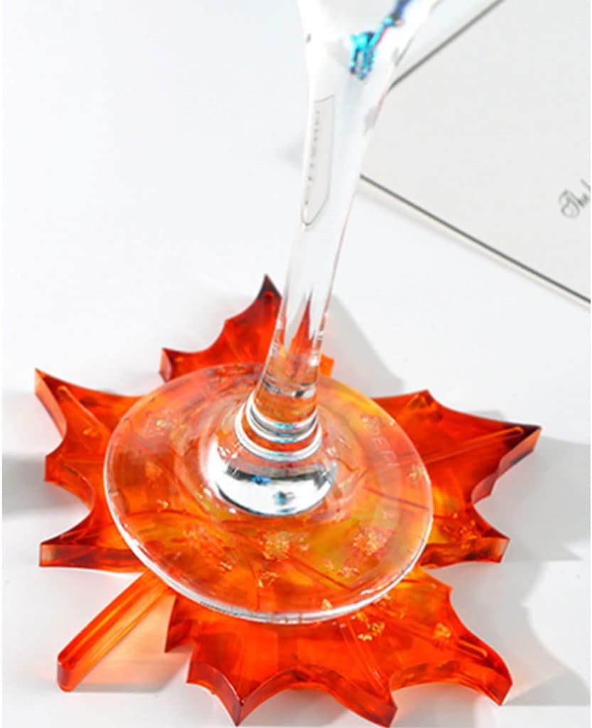 3X Fall Leaf Mould Coaster Silicone Mould for Thanksgiving Cup Mats Decor Silicone Molds Epoxy Resin Cup Mat Mold, as the picture shows
