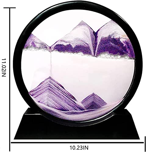 Image of NYRWANA Sand Art, Moving Sand Art,Sand Art Decor Wall Painting, Natural Landscape in Motion Display with Flowing Sand Frame for Home Decor, Diwali Gift Item (10 inch, Purple)