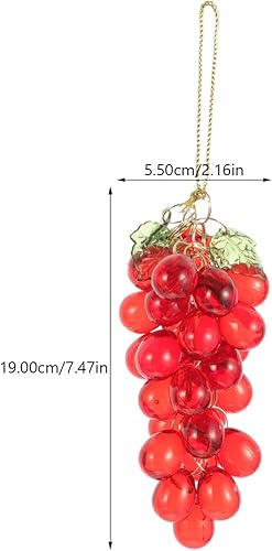 Miniatura 5 de EXCEART Adorno acrílico de racimo de uva, 3 piezas de uvas artificiales, decoración colgante para Navidad, fiesta, boda