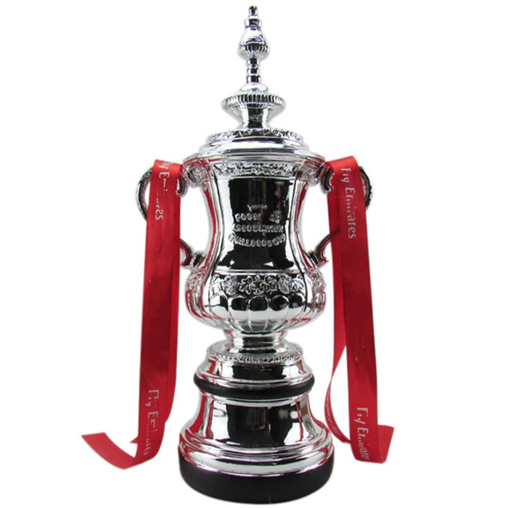 Jhrfu 44Cm/17.3In England Fa Cup Champion Trophy Silver Resin Soccer Replica Of The English Football League Championship Trophies Fans Souvenir Collectible Club Home Decor Ornaments,