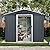 Shaical Outdoor Storage Shed, 8x4ft Metal Storage Shed with Vents and Metal Foundation, Lockable Sliding Door, All Weather Tilted Roof Tool Shed for Backyard, Patio, Lawn, Black