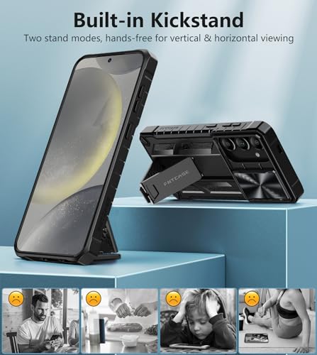 Coque Samsung S24 Plus antichoc FNTCASE noire avec béquille intégrée - 5