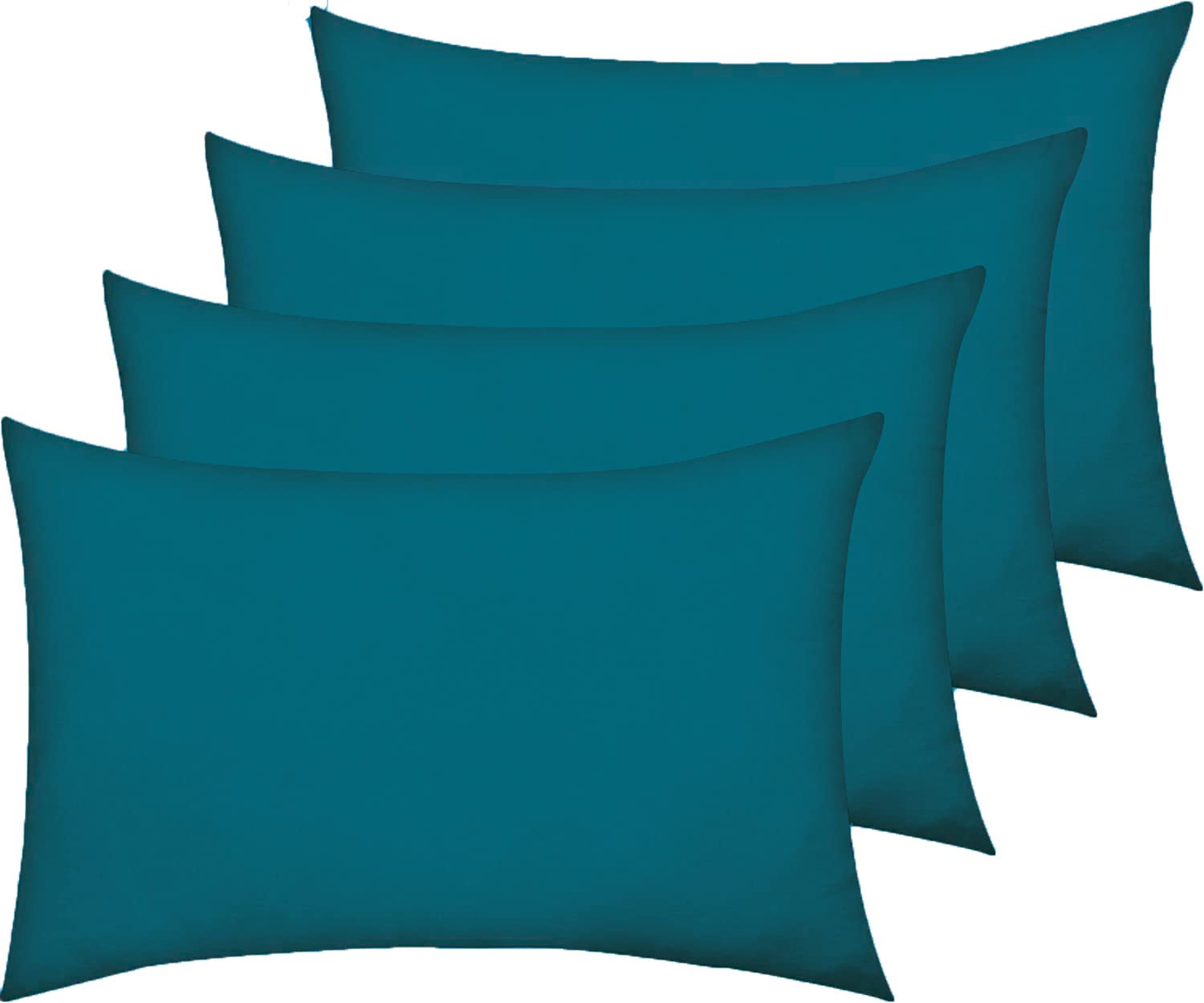 AmigoZone New 4 Pack Pillowcases Housewife Plain Cover Polycotton Percale Bedroom Pillowcases (Teal, Housewife Pillow Cases 4 Pack)