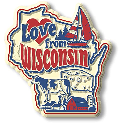Imán Vintage Love from Wisconsin de Caucho 3D
