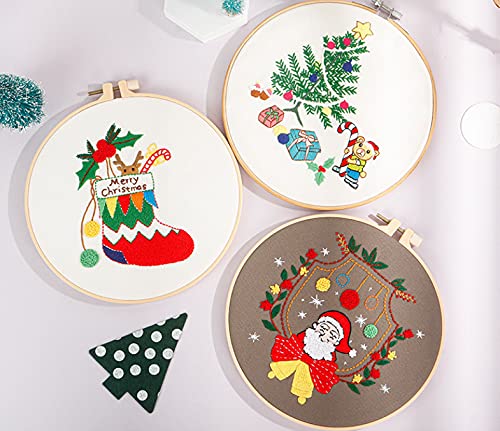 BDBFPAN Kit Ricamo Natalizio Per Principianti – Set Base Fai Da Te Con Istruzioni Chiare, Ideale Per Decorazioni Casa E Regali Fatti A Mano