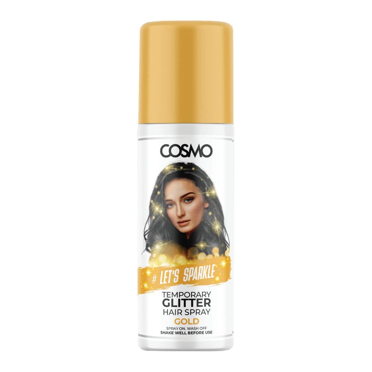 CD COSMO DESIGNS Temporary Gold Glitter Hair Colour Spray 100ml For Unisex, Suitable for All Hair Types, Hair Color, Haircare, Beauty