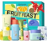 Fruit Skin Care for Teens, 5 Daily Routine Beauty Skin Care Sets - Exfoliation, Smooth, Clean, Oil Control, Firm, Hydrate, Glow Up, Skincare Gift Set for Girls Women, Facial Travel Set, for All Skin