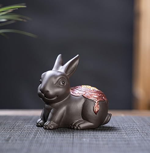 Miniatura 9 de Estatua creativa de los doce animales del zodiaco, bonita figura de té chino, adornos de escritorio que pueden cultivar té, accesorios para mascotas