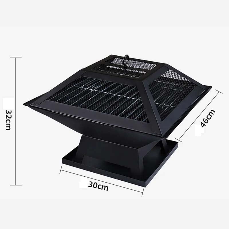 Grill do paleniska, regulowany ruszt do grilla, wielofunkcyjna stalowa miska na kemping na świeżym powietrzu, do ogrodu, na patio, do grillowania na podwórku i ogniska
