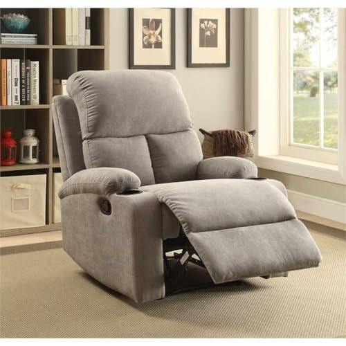 Image of Torque Fabio 1 Seater Fabric Recliner with Cup Holder Grey | Manual Recliner Sofa 1 Seater for Valentine's Day Gifts| Recliner Chair for Home Office Work Study