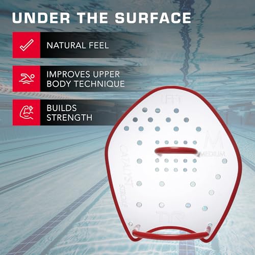 Image of TYR Catalyst Stroke Swim Paddles - Competitive Swimming Technique Equipment | Natural Palm Fitting | Durable K-Resin Construction | Stroke Technique & Power Building | Gridded Multi-Angle Silicone Straps