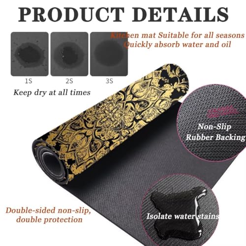 Tapis de cuisine devant évier lot de 2 grand format 100x160cm et 100x300cm classic - 3