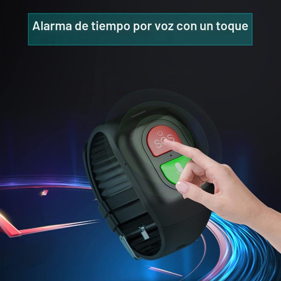 Pulsera SOS Pulsera de Seguimiento GPS Ubicación Llamada de Emergencia Rastreadores de Actividad física Reloj para Personas Mayores Niños Negro, Seguimiento GPS