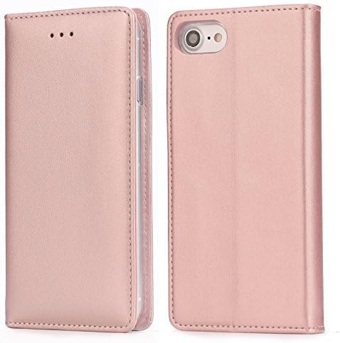 iPhone 6S Leather Case, iPhone 6 Leather Case, IPHOX Premium Folio Leather Wallet Case with [Kickstand] [Card Slots] [Magnetic Closure] Flip Notebook Cover Case for iPhone 6 / 6S，Rose Gold/E
