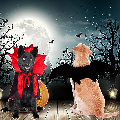Disfraz para Perro 2 Pack Alas de Murciélago y Capa Vampiro miniatura 4