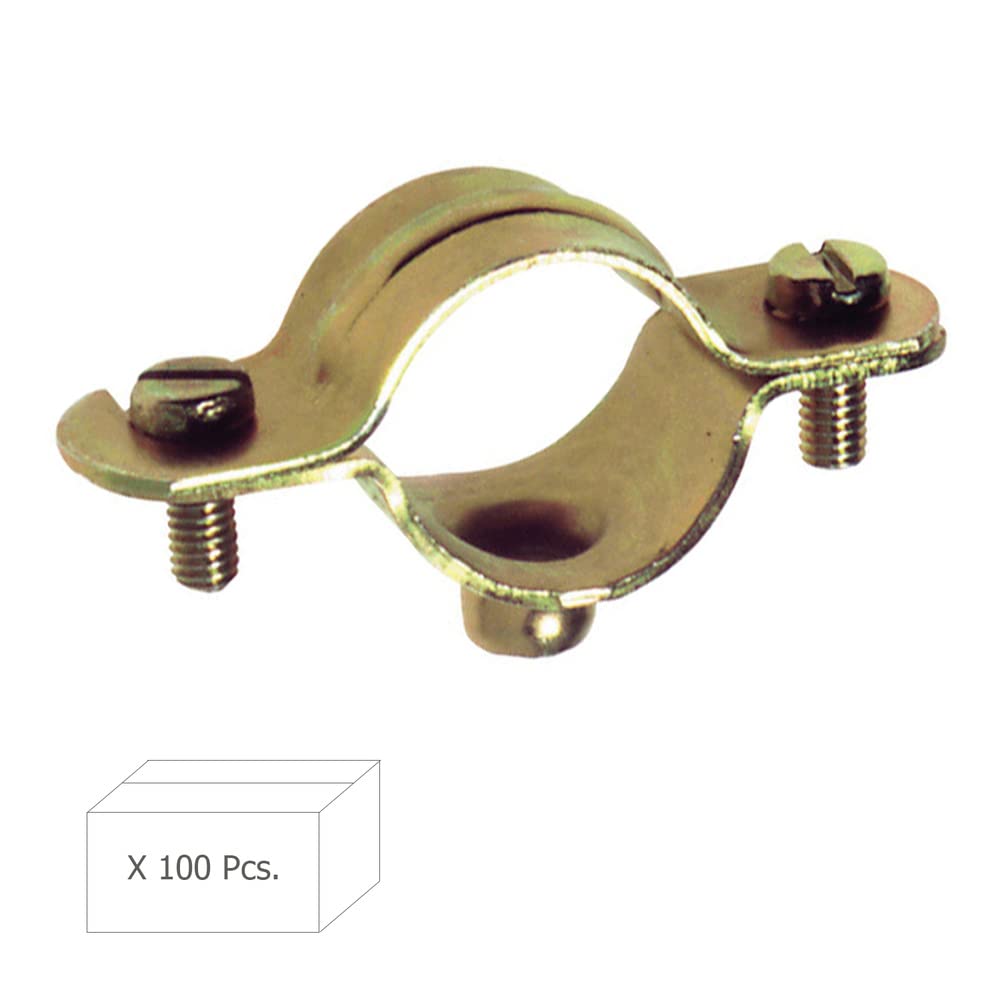 Abrazadera metálica - abrazadera de 20 mm, caja de 100 piezas, fabricada en metal resistente para sujeción segura y duradera.