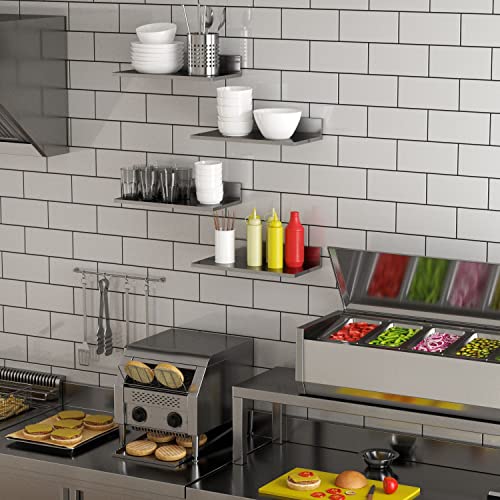 Rack&Hook 2XHN168 Wallniture Plat Stainless Steel Wall Shelf Heavy Duty Restaurant Bar Cafe & Home Kitchen Organization And Storage Shelf Set Of 2 23.60 Inch Silver thumb #7