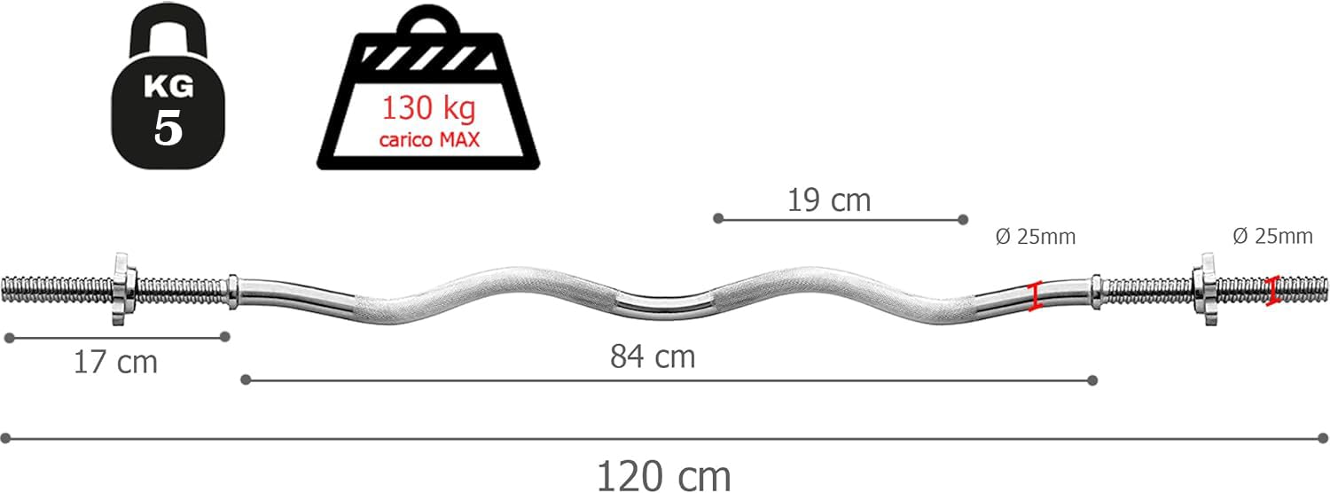 G5 HT SPORT【Kit Bilanciere Curl e Dischi in Ghisa (Foro 25 mm)】(10/15/20/30/40 kg), Set Pesi Completo con Chiusura a Vite, Per Bicipiti/Tricipiti, Allenamento in Palestra e Home Gym