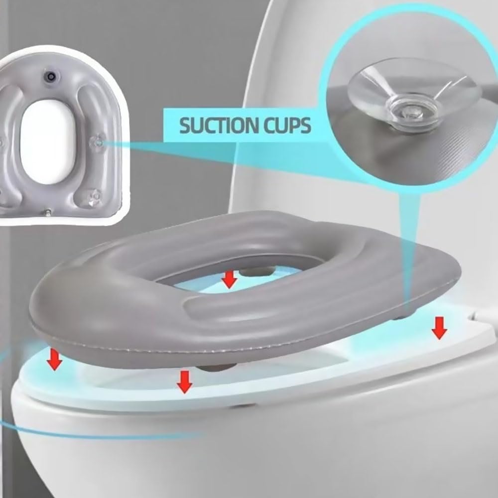 Siège de toilette gonflable réglable avec pompe pour adultes, personnes âgées, personnes âgées, handicapées, soulagement de la douleur au coccyx