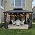 PURPLE LEAF 12'x12' Hardtop Gazebo with Lights Heavy-Duty Galvanized Steel Double Roof Outdoor Patio Gazebo Including Netting and Curtains for Garden Lawn Backyard Grey