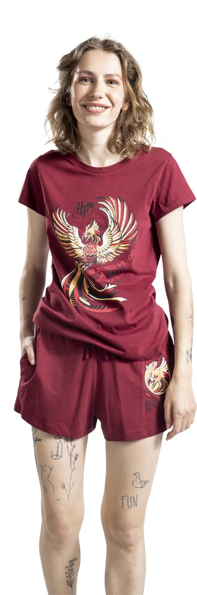 Harry Potter L'Ordre du Phénix Femme Pyjama Lie-de-vin 100% Coton Confortable